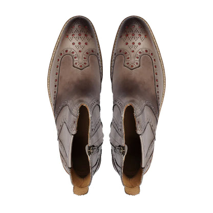 Valentino Two Tone Brogue Chelsea Boots Top View