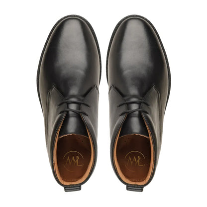 Vincenzo Black Leather Desert Boots Top By Marvel Leather
