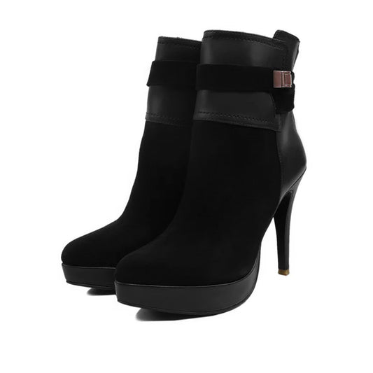 Viviana High Heel Ankle Boots Black Front View