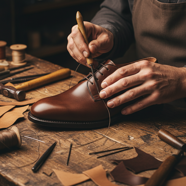 Skilled craftsmen carefully create your footwear using traditional techniques.