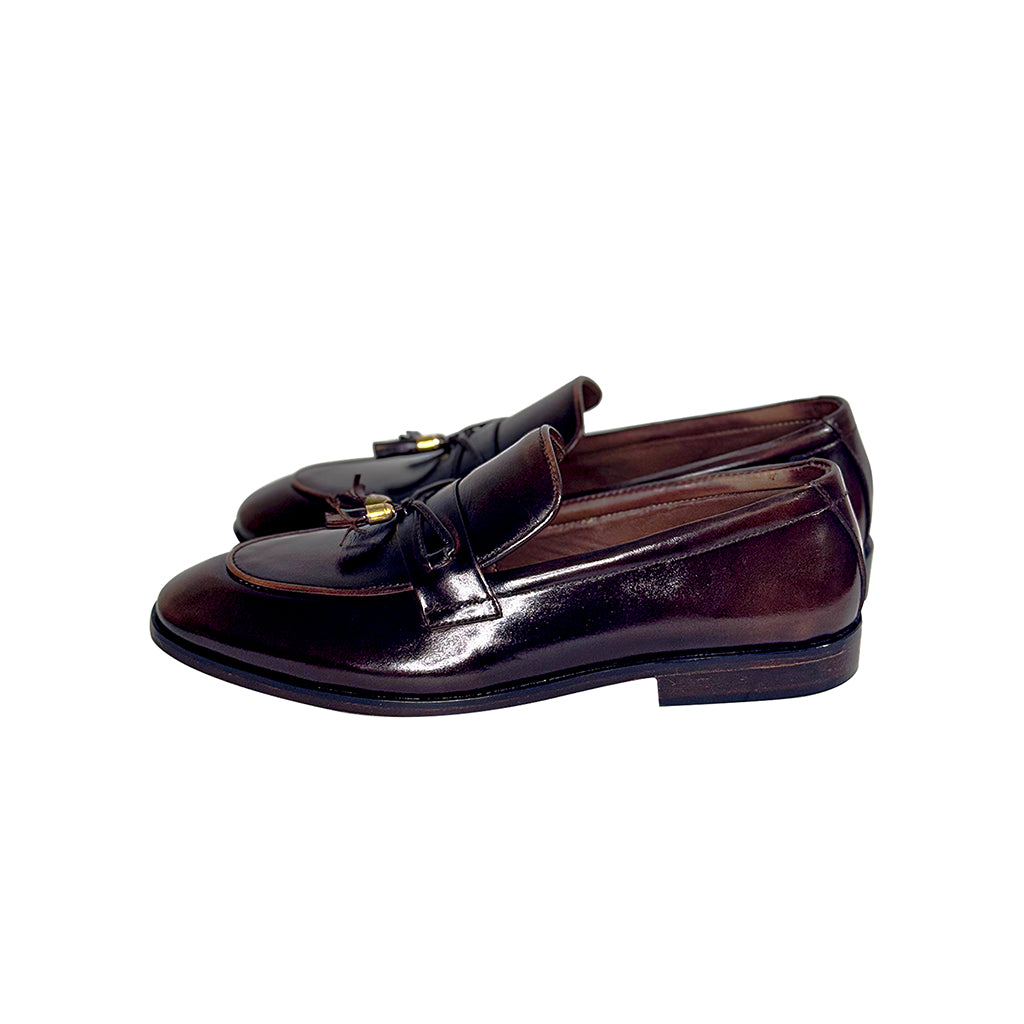 julien tassel leather loafers side view - Marvel Leather 