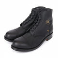 The Kensington Service Boot handcrafted from premium black pebble-grain leather featuring made-to-order luxury craftsmanship by Marvel Leather.