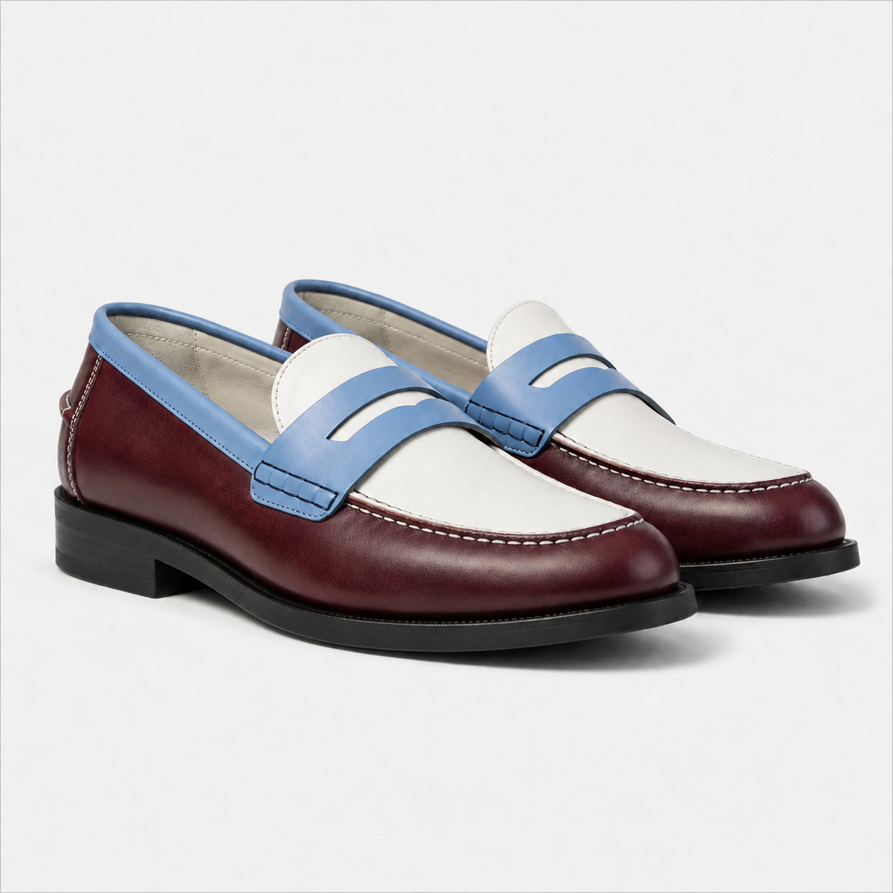 Marvel Burgundy Colorblock Penny Loafers