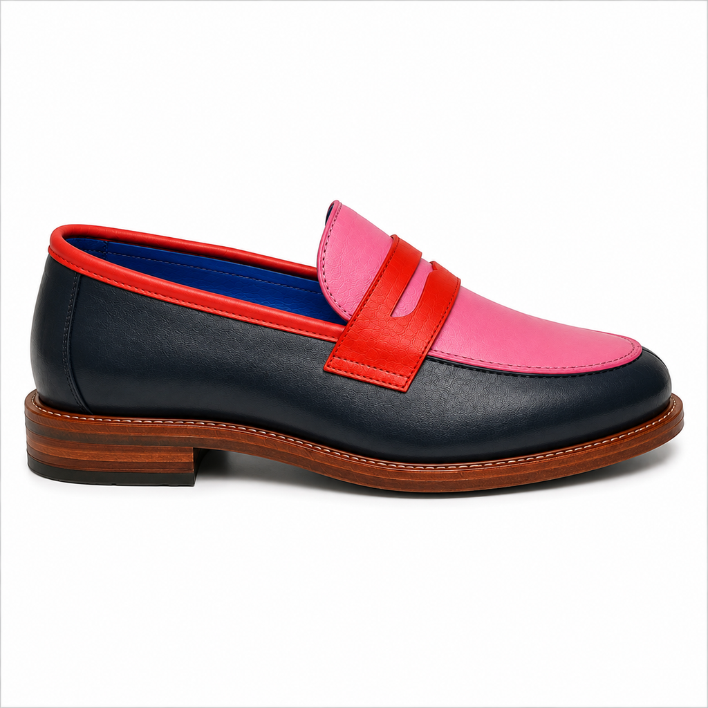 Marvel Pink & Red Contrast Penny Loafers side view
