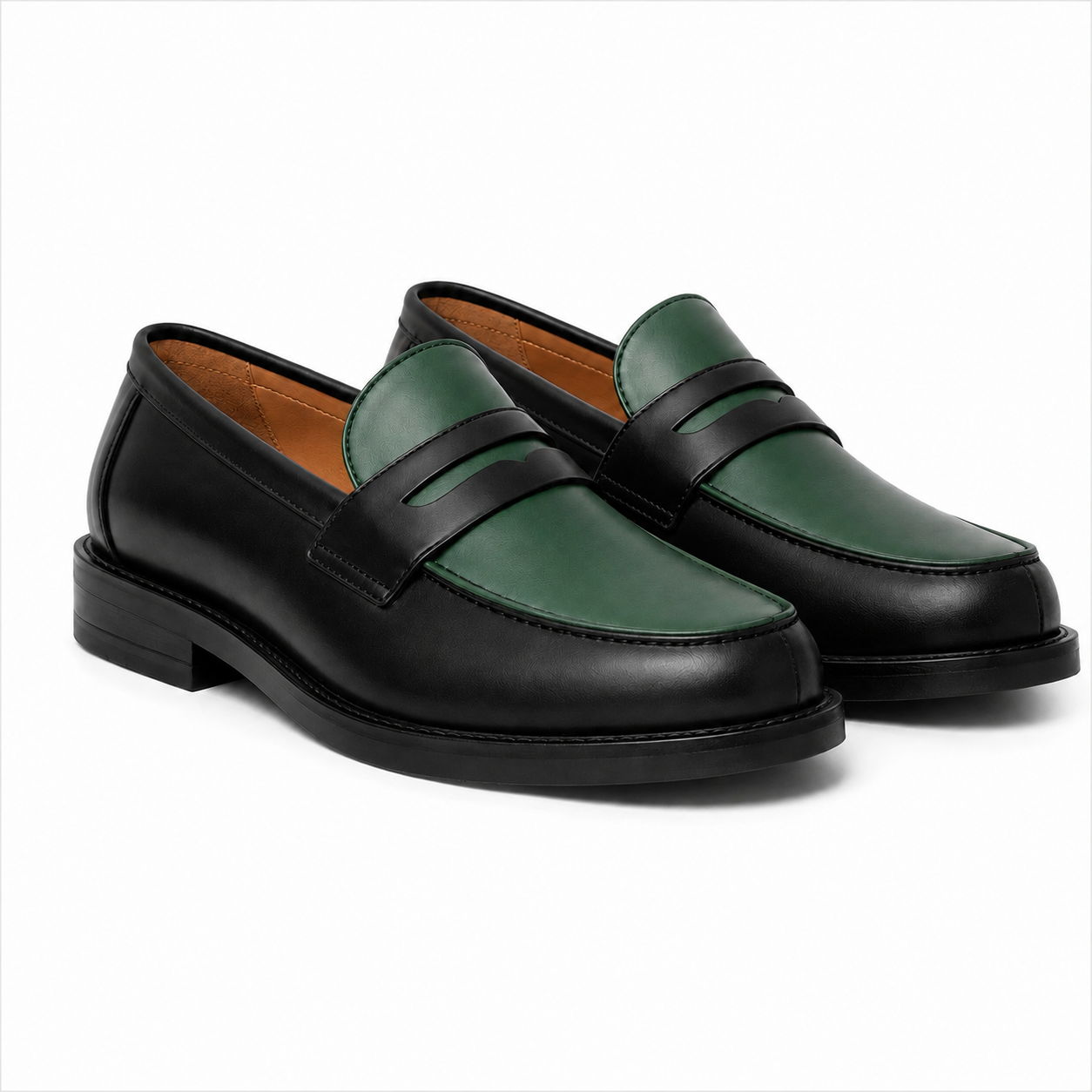Marvel Signature Black & Forest Green Penny Loafers