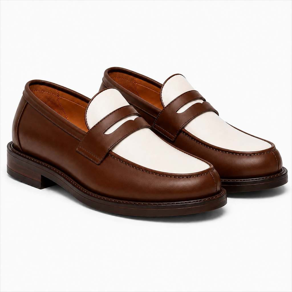 Marvel Signature Brown & White Penny Loafers
