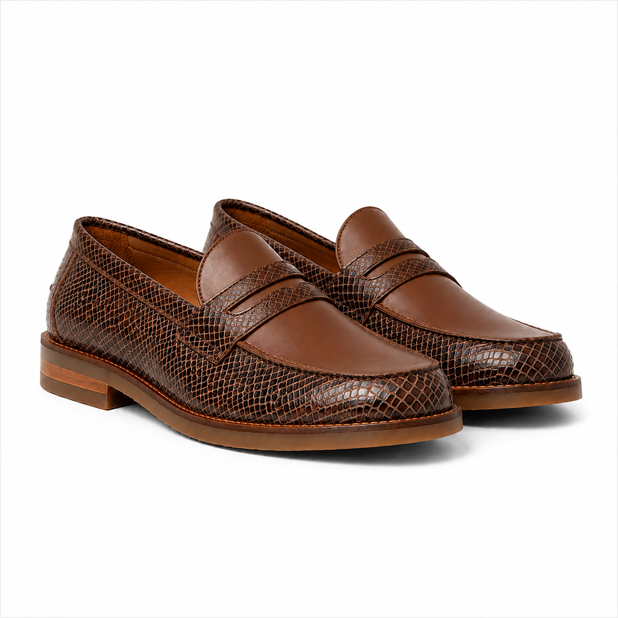 Marvel Signature Croco Texture Penny Loafers