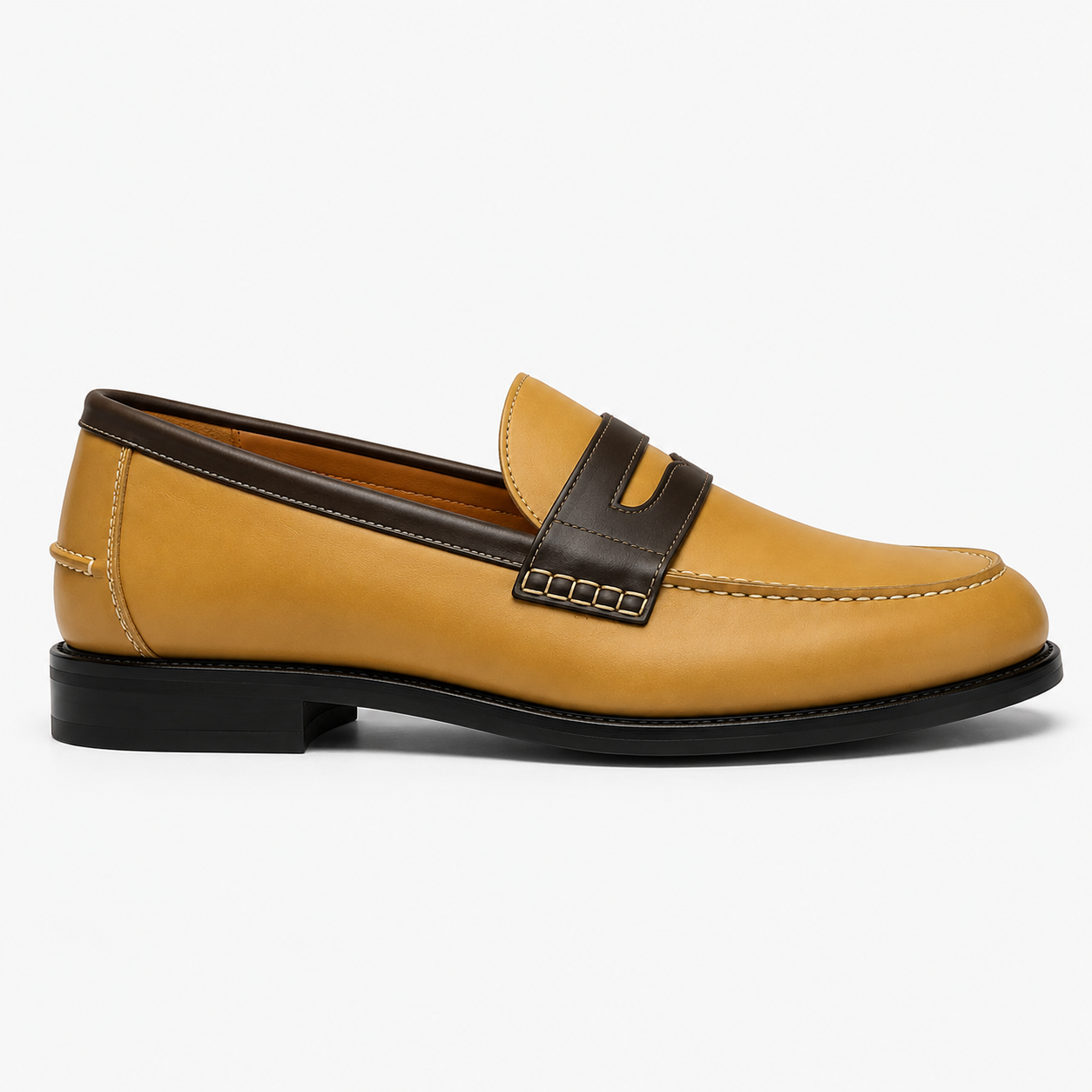 Marvel Signature Monaco Leather Loafers Tan Side View