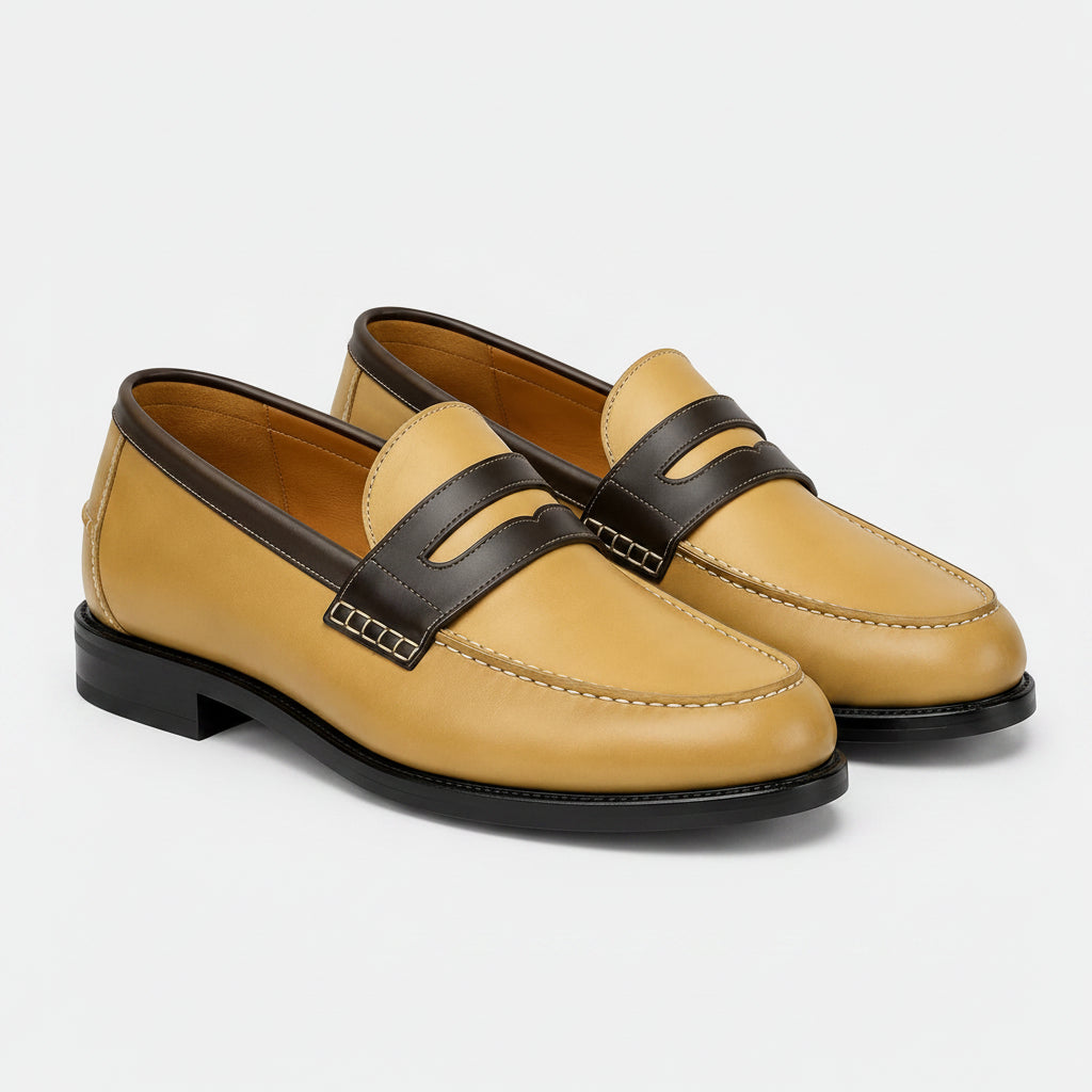 Marvel Signature Monaco Leather Loafers Tan
