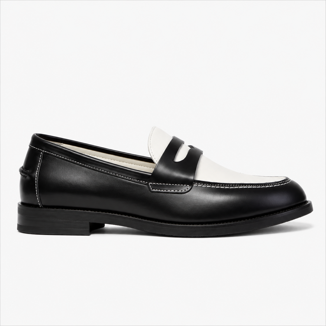 Side view of Marvel Signature Monochrome Penny Loafers