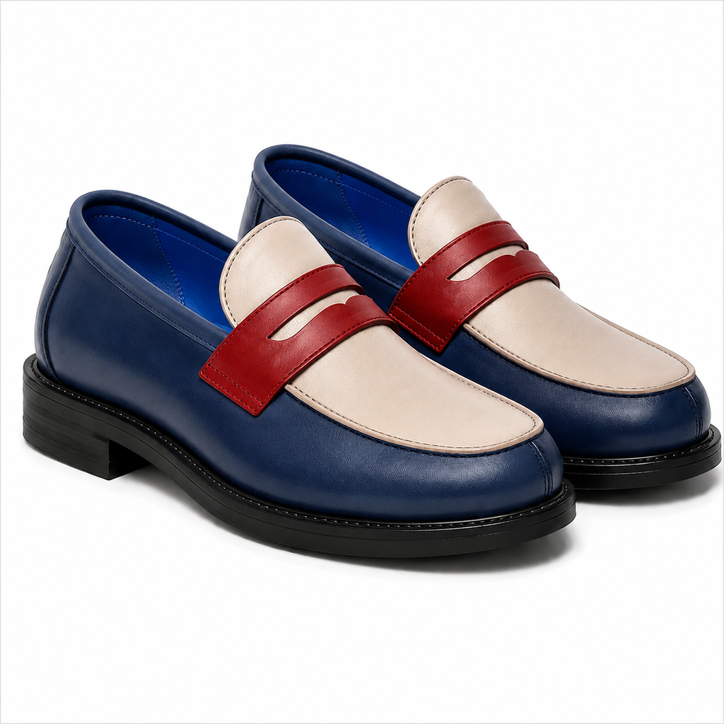 Marvel Signature Navy and Red Penny Loafers