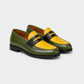 Marvel Signature Olive Contrast Leather Loafers