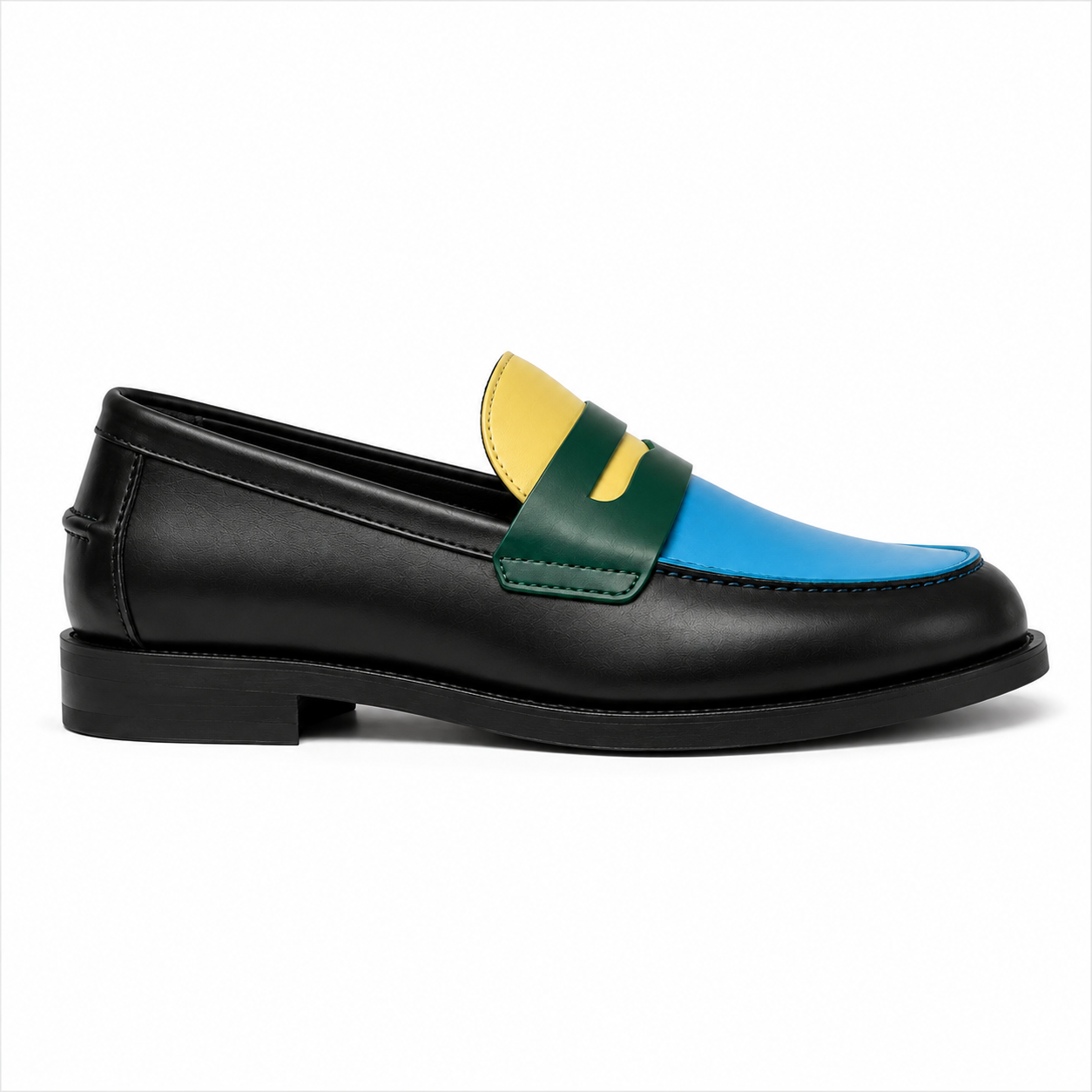 Side view of Marvel Signature Prism Colorblock Penny Loafers