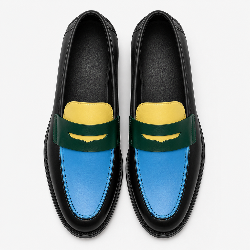 Top view of Marvel Signature Prism Colorblock Penny Loafers