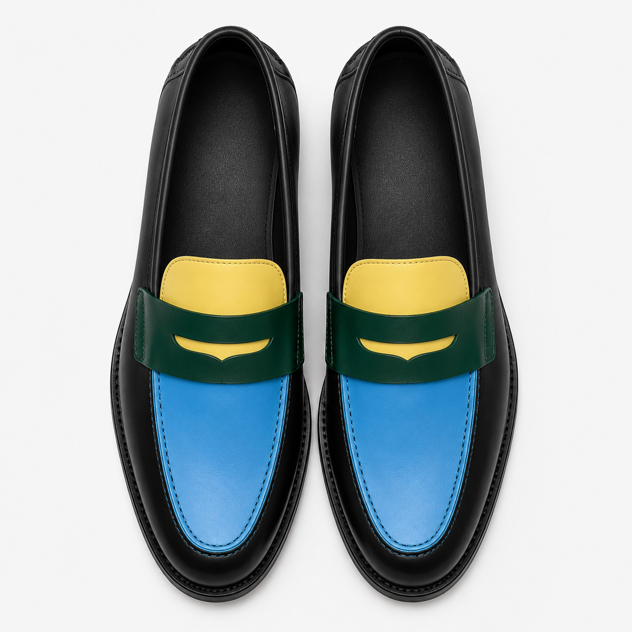 Top view of Marvel Signature Prism Colorblock Penny Loafers