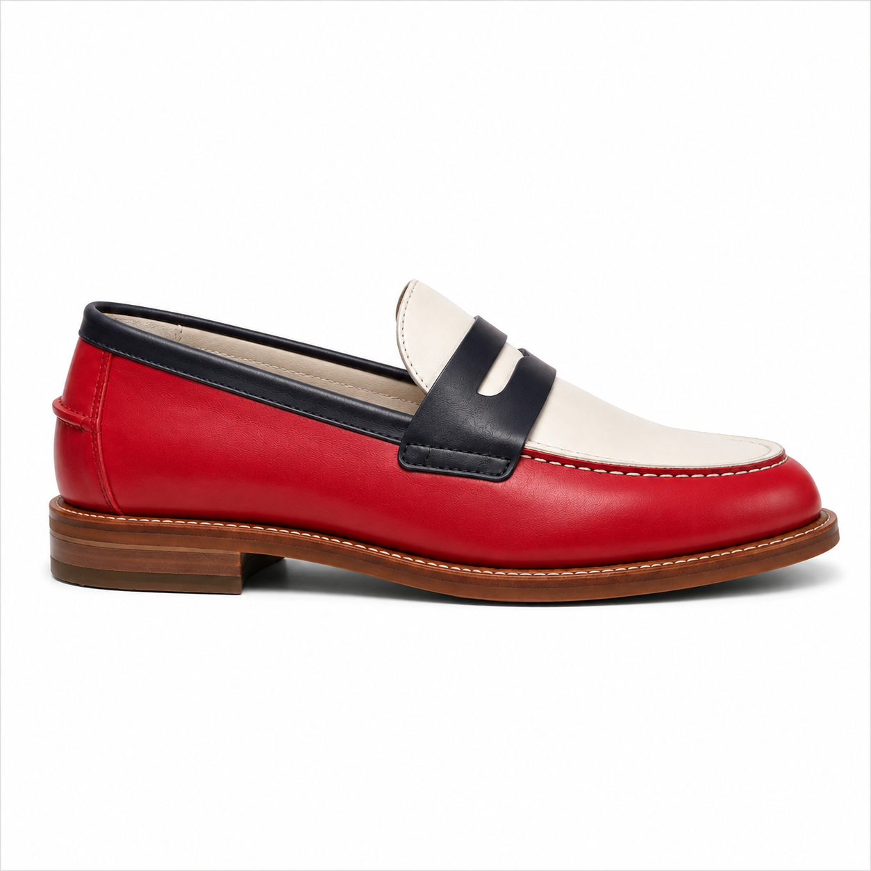 Side view of Marvel Signature Prism Colorblock slip-on dress shoes
