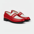Marvel Signature Scarlet Ivory luxury leather loafers in red and ivory