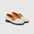 Marvel Signature Tangerine Contrast Leather Loafers