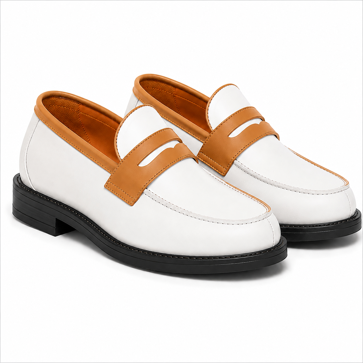 Marvel Signature White & Tan Penny Loafers