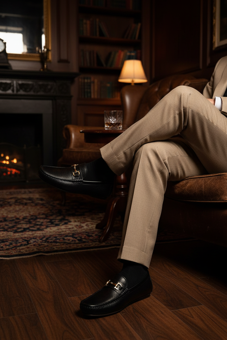 Maxence – Pebbled Leather Horsebit Loafers