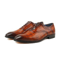 Marvel Leather luxury men's lace-up oxford shoes in burnished leather