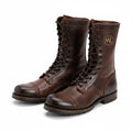 The Sentinel Heritage Long Boot handcrafted from premium brown full-grain leather featuring made-to-order luxury craftsmanship by Marvel Leather.