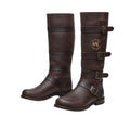 The Sovereign Cavalier Long Boot handcrafted from premium dark brown full-grain leather featuring made-to-order luxury craftsmanship by Marvel Leather.