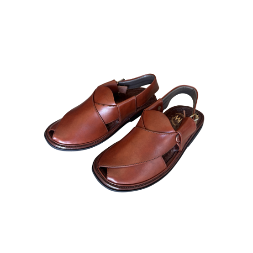 Sultan Brown Peshawari chappal for men leather angle view