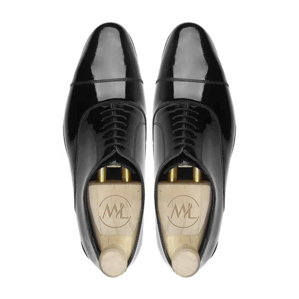 Thierry Classic Patent Leather Oxford Shoes – Marvel Leather Handmade Black Formal Shoes