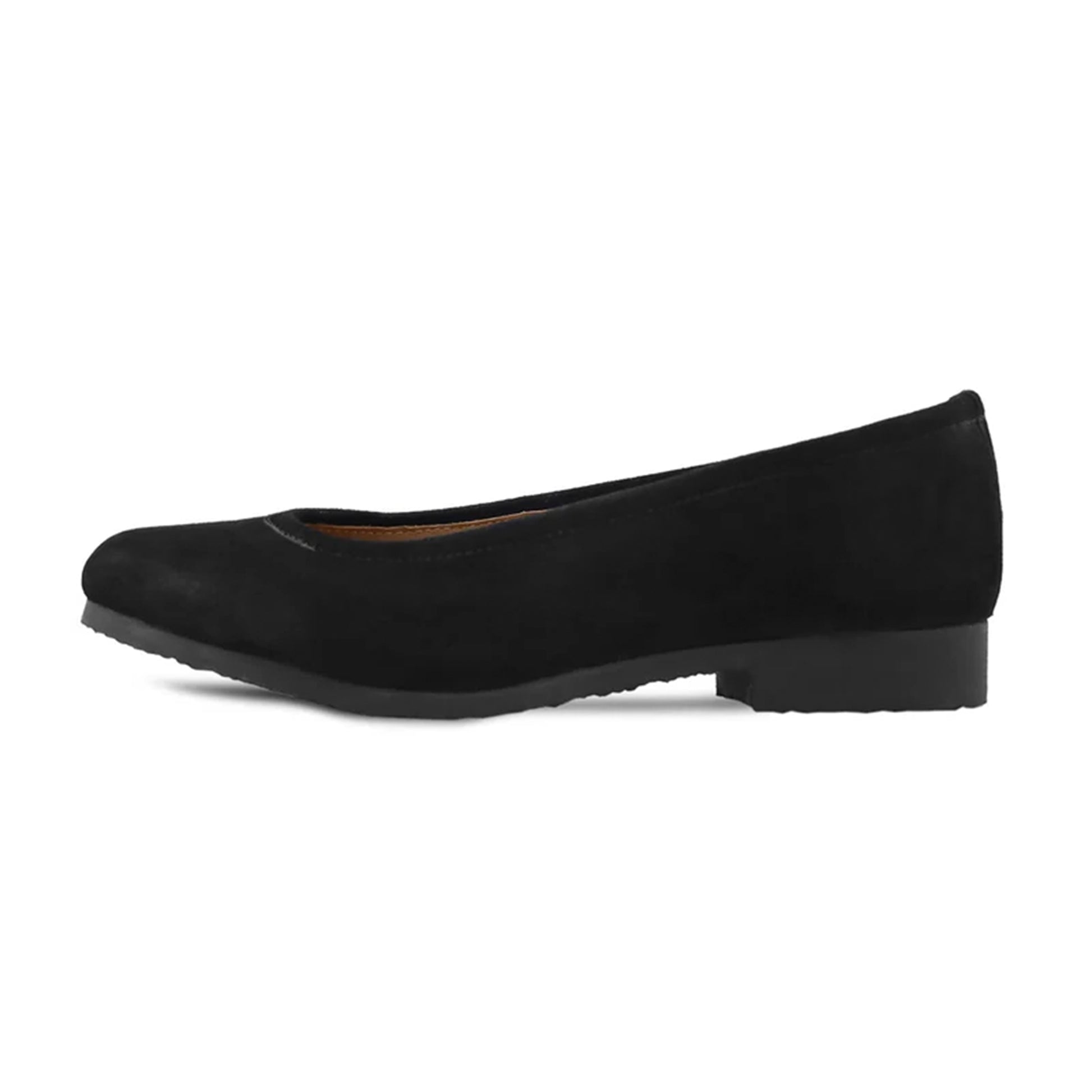 valeria suede ballet flats side view black