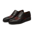 Vincenzo Two-Tone Wingtip Brogue Oxfords Front View – Marvel Leather