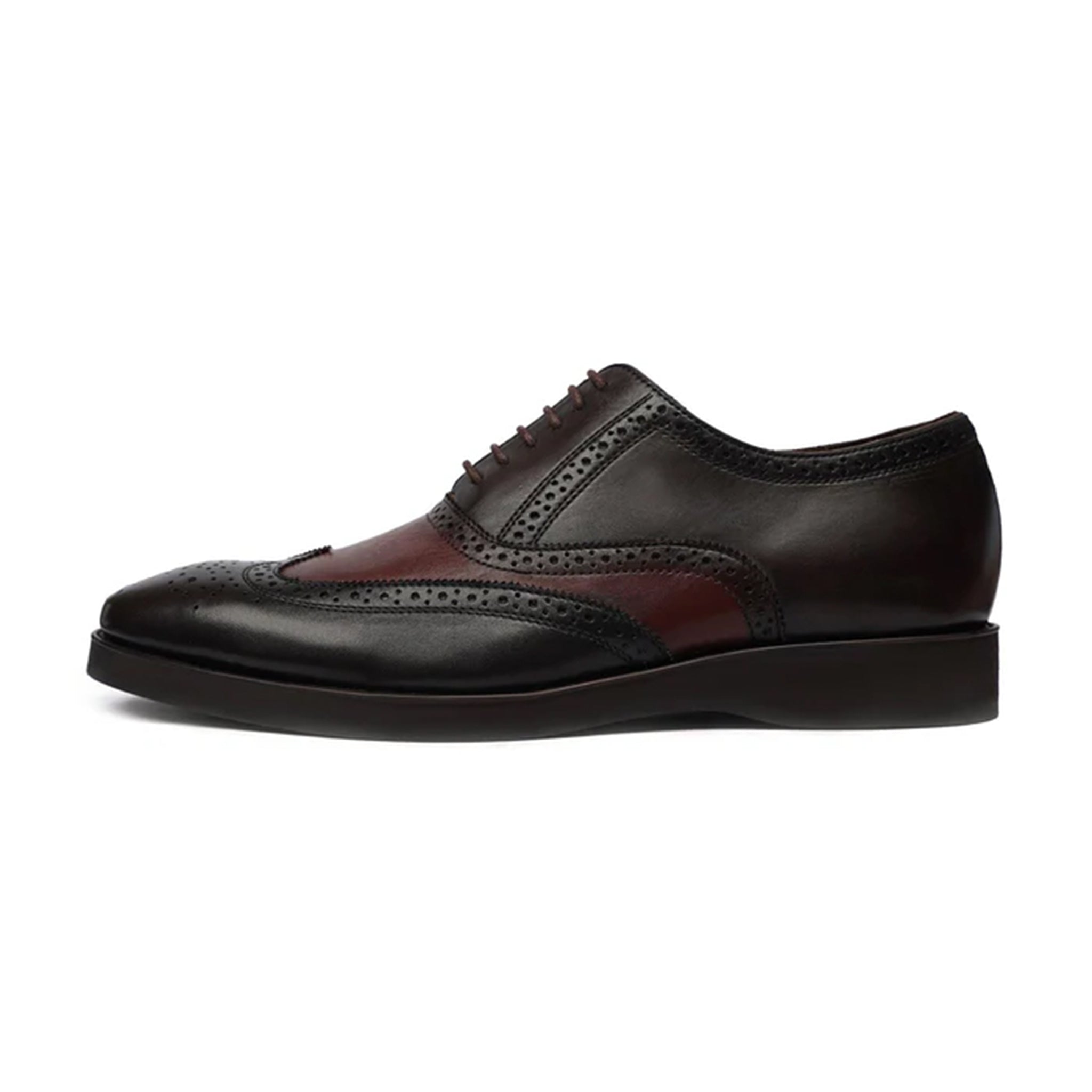 Vincenzo Elegant Leather Brogue Oxfords Side Profile – Marvel Leather