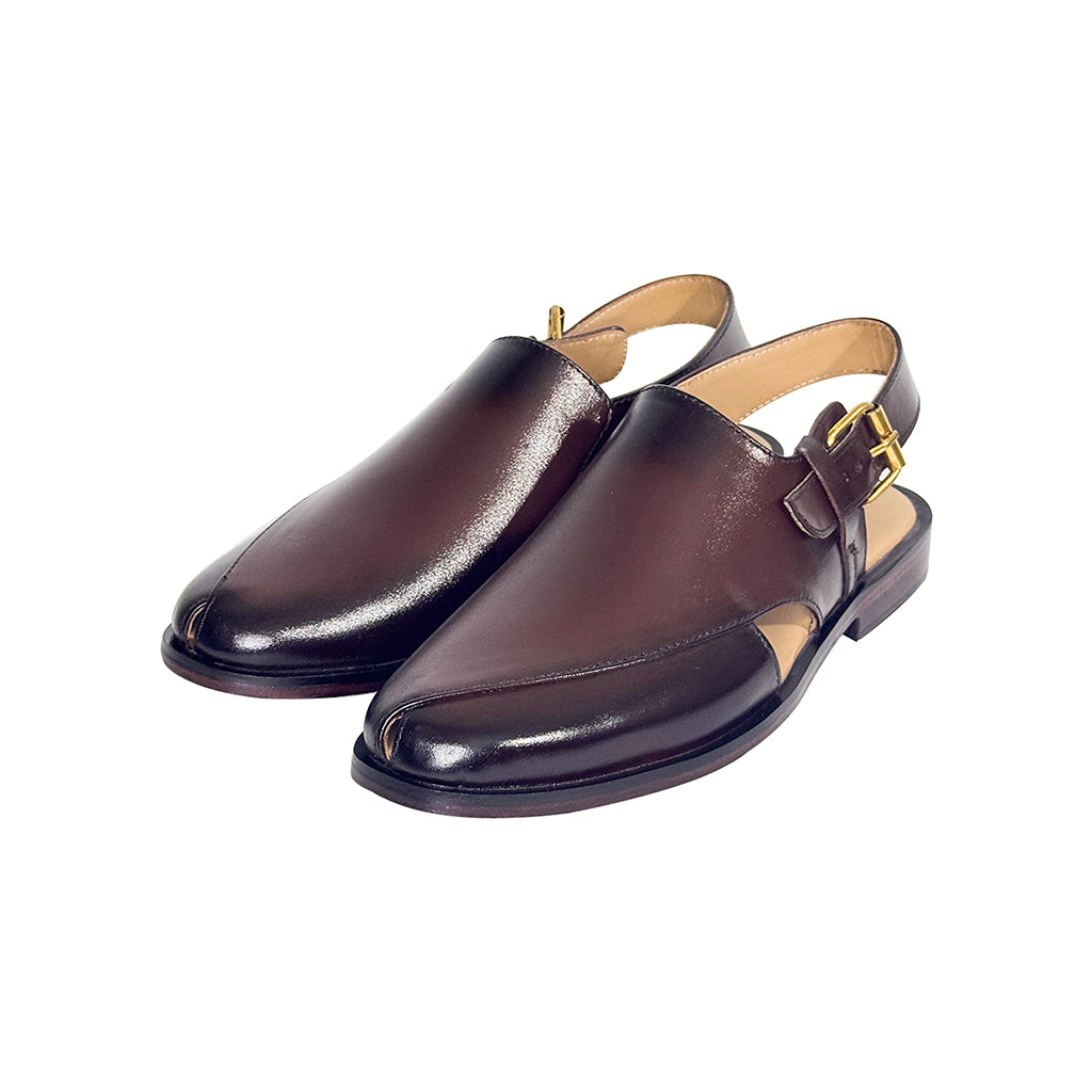 Zaroon Pure Leather Traditional Sandals Side Angle – Marvel Luxury Collection