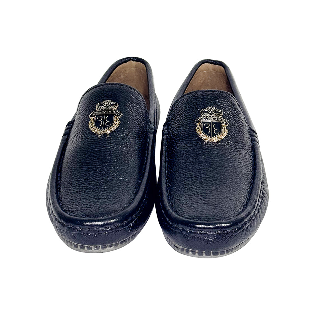 zavian father son black loafers front – Marvel Leather matching set - Marvel Leather